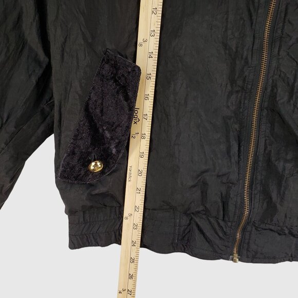 Vintage Reversible Velvet Embroidered Bomber Jacket Wmns L Boho Patchwork 80s 90 - Picture 7 of 9